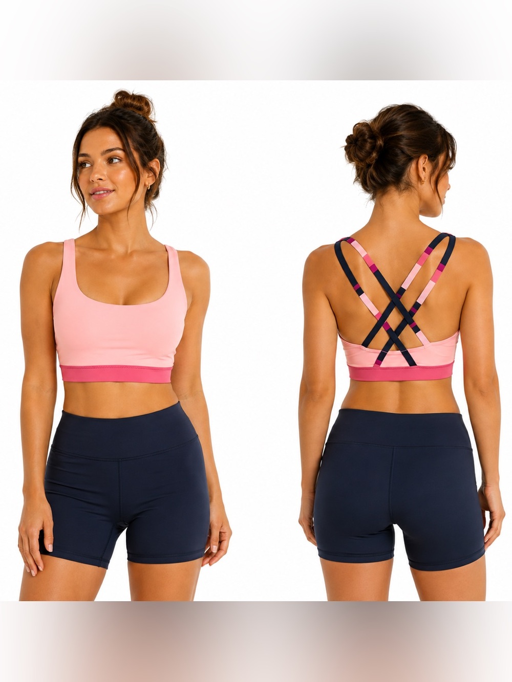 Lululemon Pink Strappy Back Sports Bra Size XS S